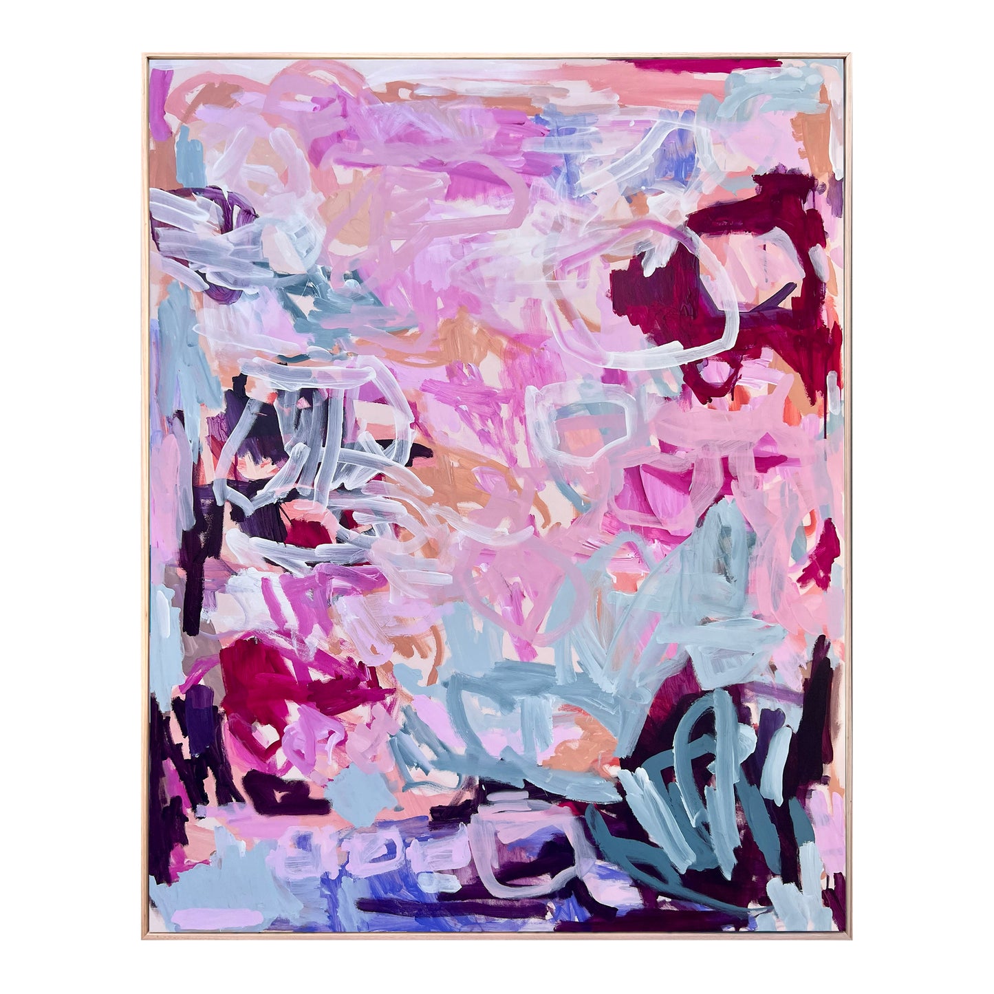 Australian abstract artist | large pink painting | modern art | Perth artist