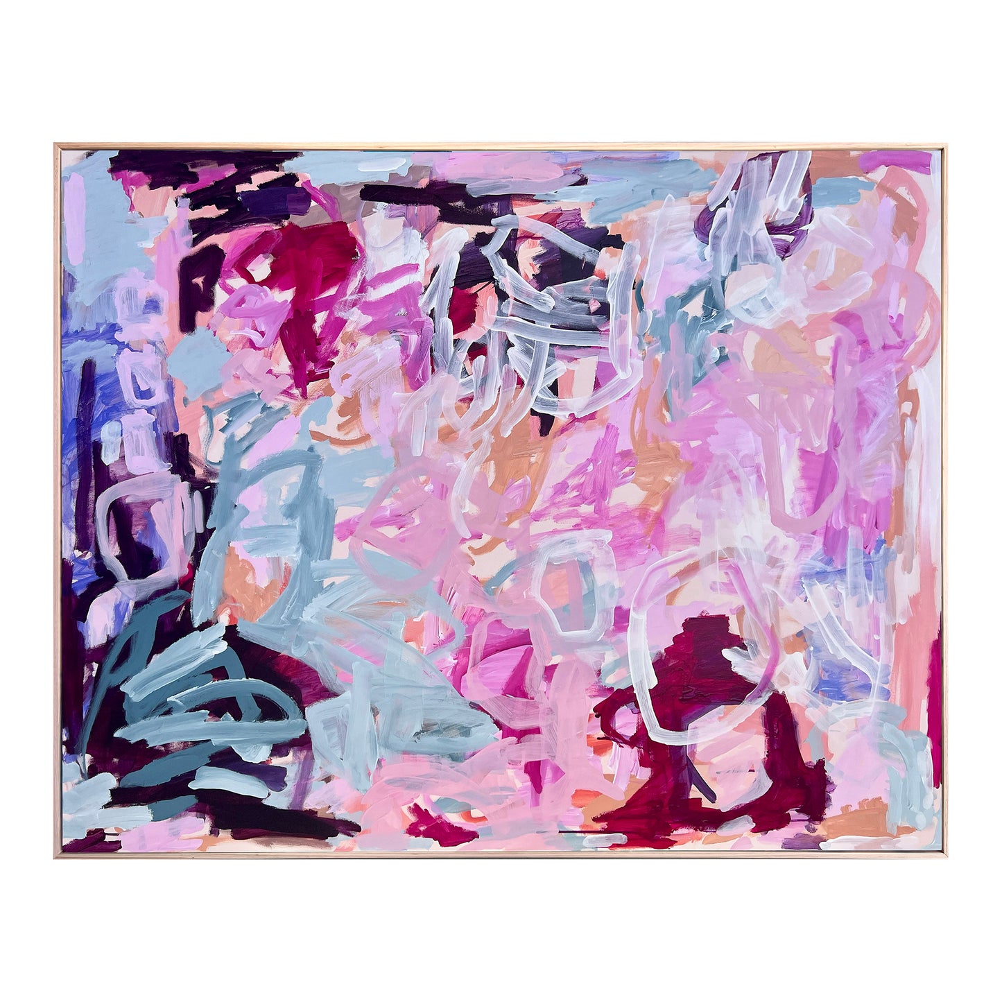 Australian abstract artist | large pink painting | modern art | Perth artist