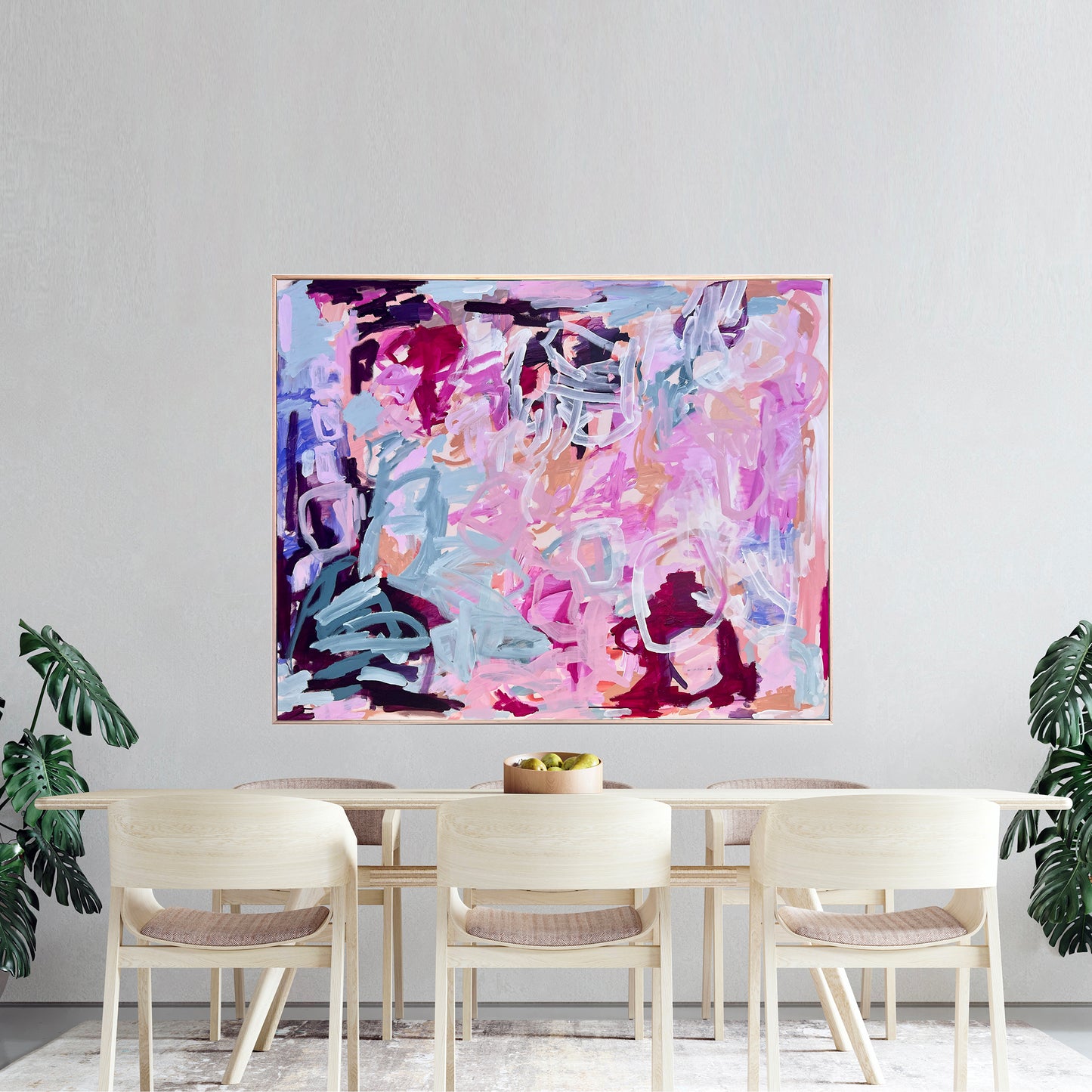 Australian abstract artist | large pink painting | modern art | Perth artist