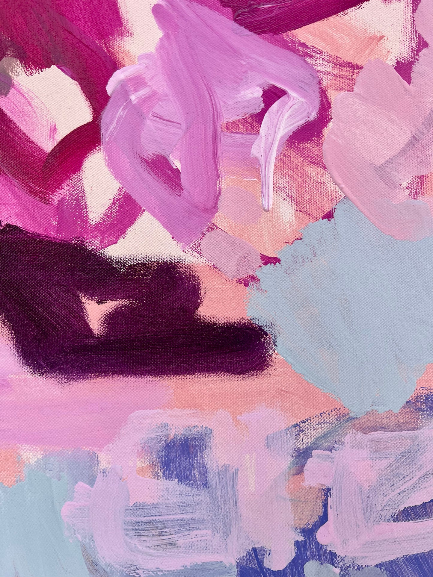 Australian abstract artist | large pink painting | modern art | Perth artist