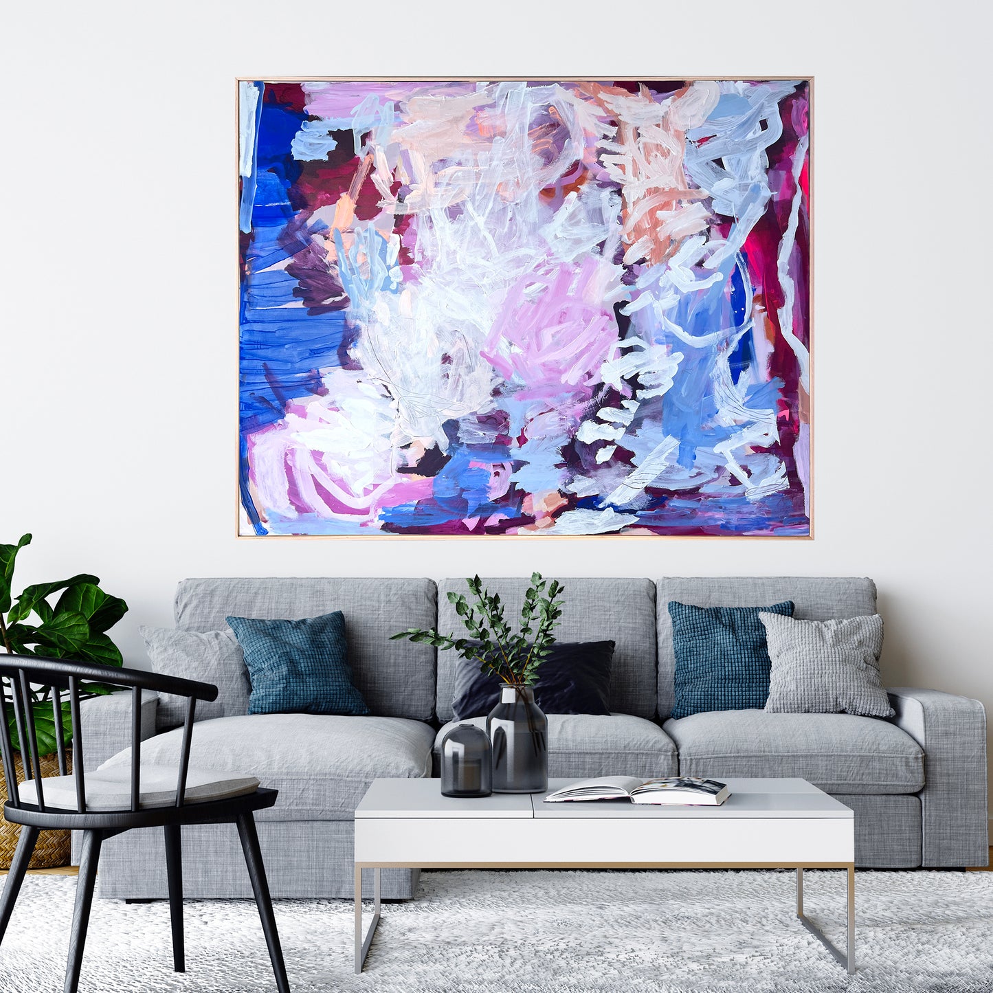 Australian abstract artist | large blue painting | modern art | Perth artist