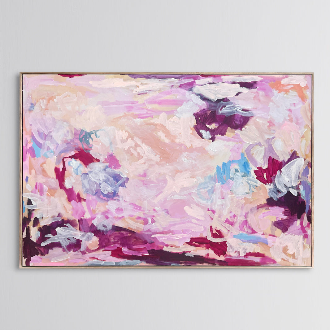 Australian abstract artist | pink peach painting | modern art | Perth artist
