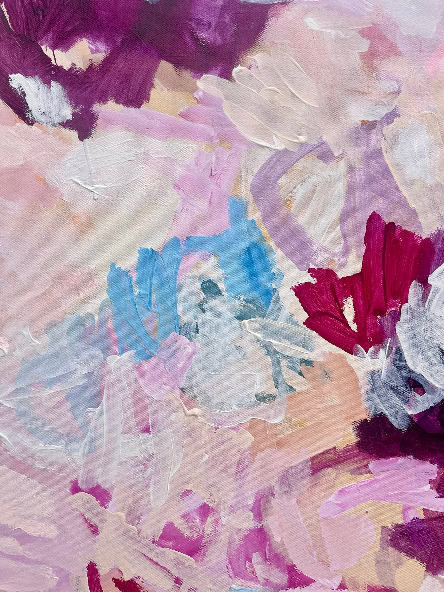 Australian abstract artist | pink peach painting | modern art | Perth artist