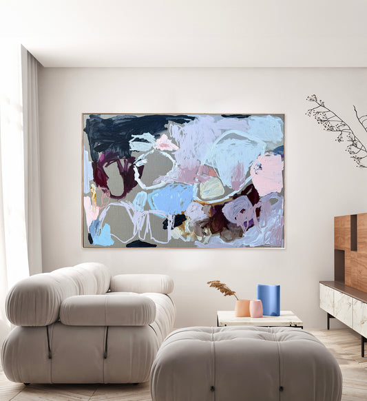 Australian abstract artist | large colourful painting | modern art | Perth artist