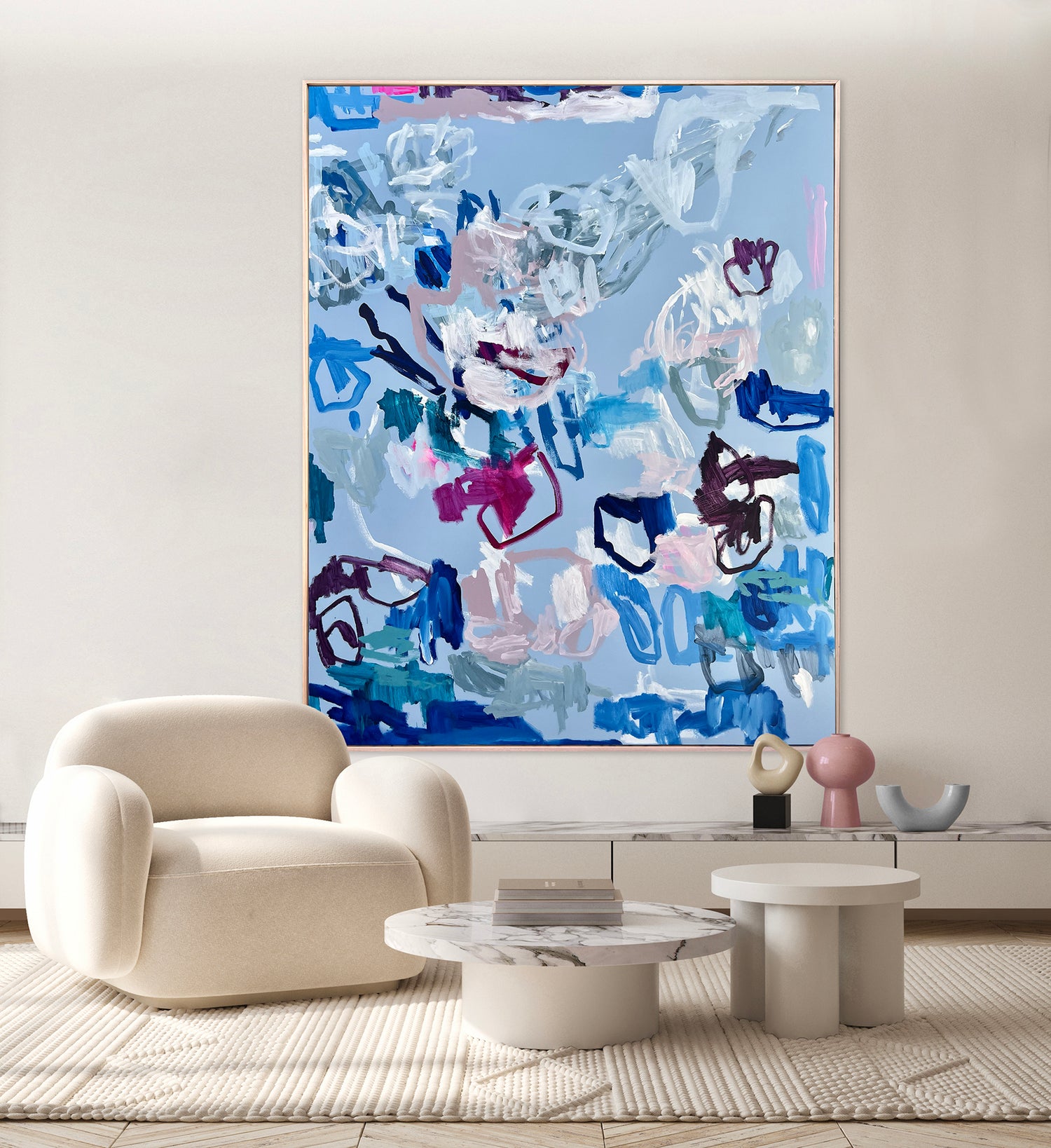 Australian abstract artist | large blue painting | modern art | Perth artist