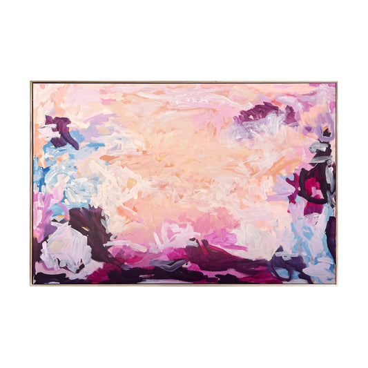 Australian abstract artist | large peach painting | modern art | Perth artist