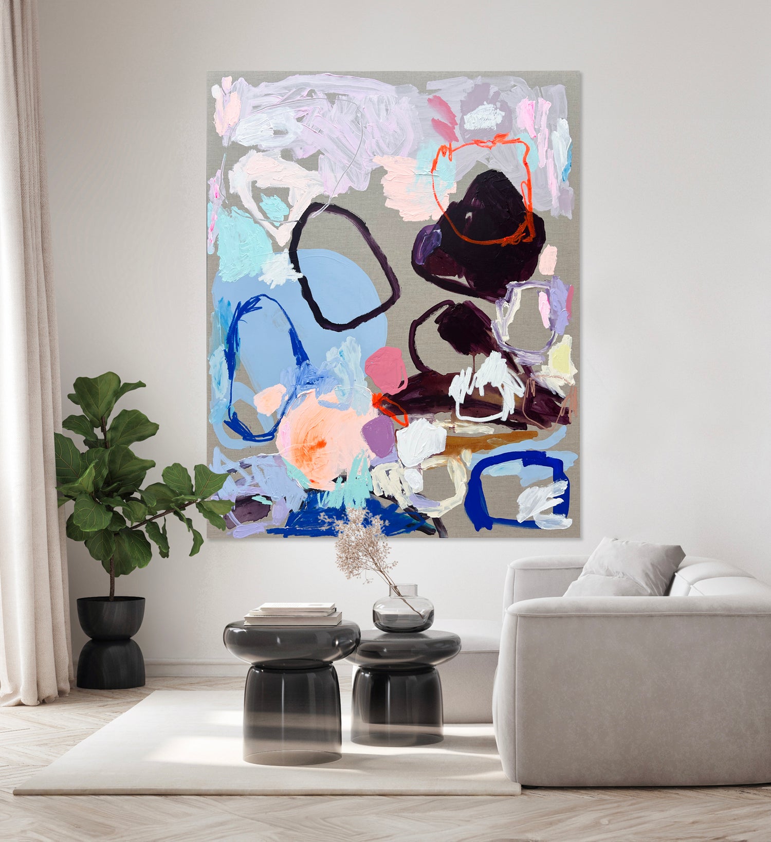 Australian abstract artist | large colourful painting | modern art | Perth artist