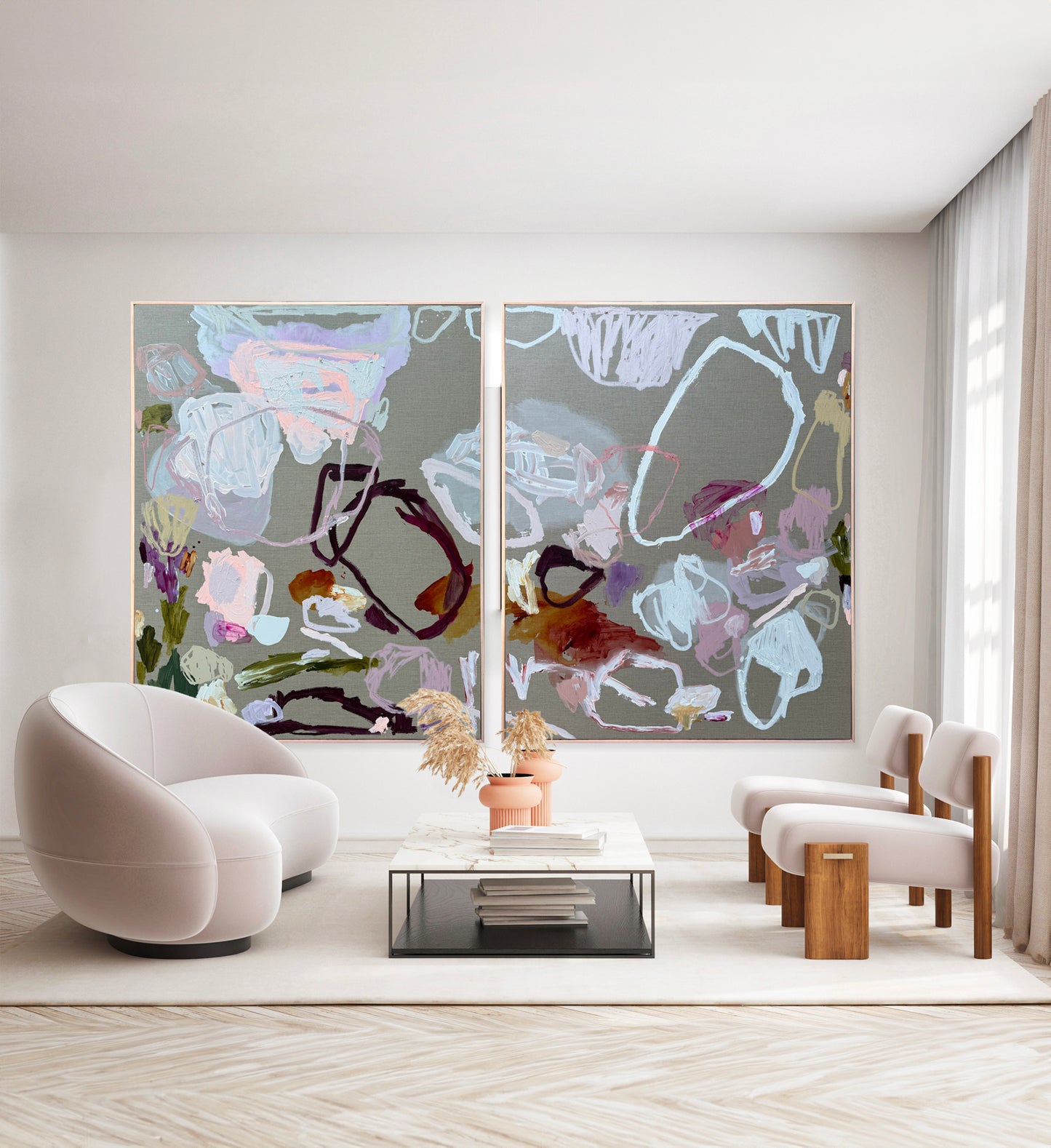 Australian abstract artist | large colourful painting | modern art | Perth artist