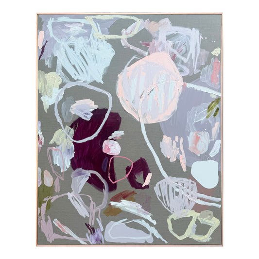 Australian abstract artist | large peach painting | modern art | Perth artist