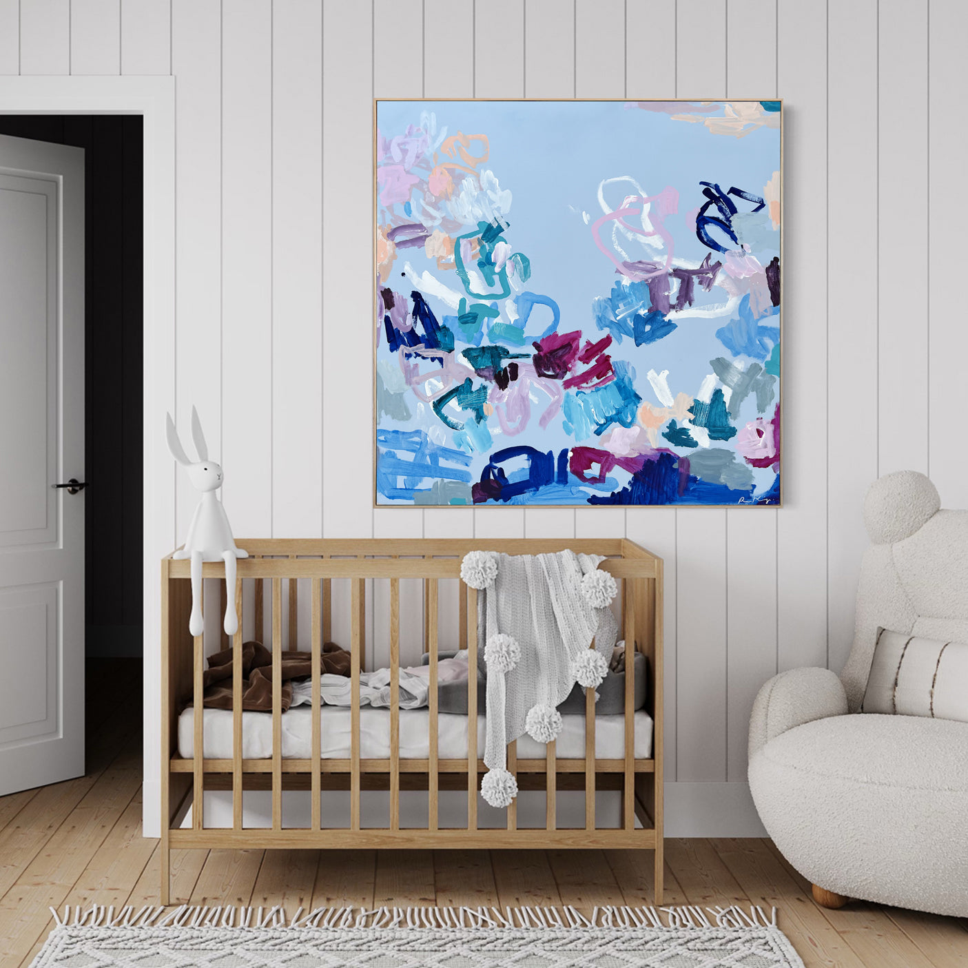 Australian abstract artist | large blue painting | modern art | Perth artist