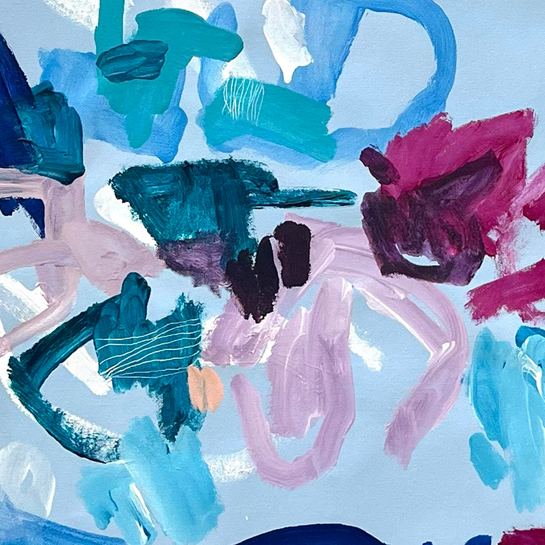 Australian abstract artist | large blue painting | modern art | Perth artist