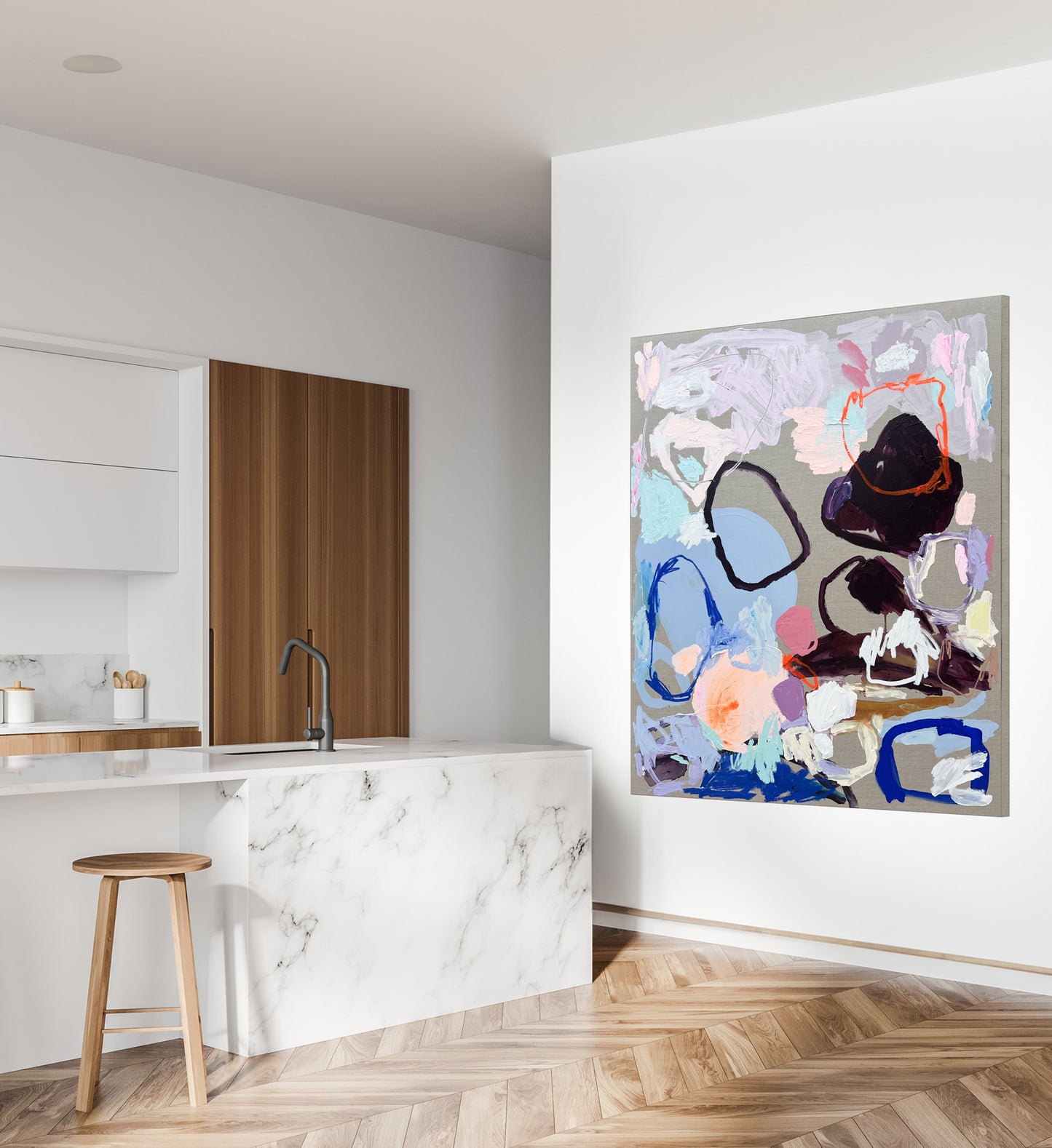 Western Australian artist | large colourful painting | modern art | Perth artist