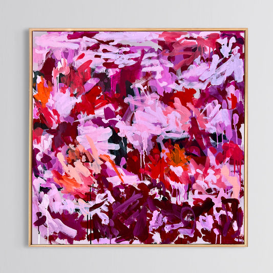 Australian abstract artist | large pink painting | modern art | Perth artist