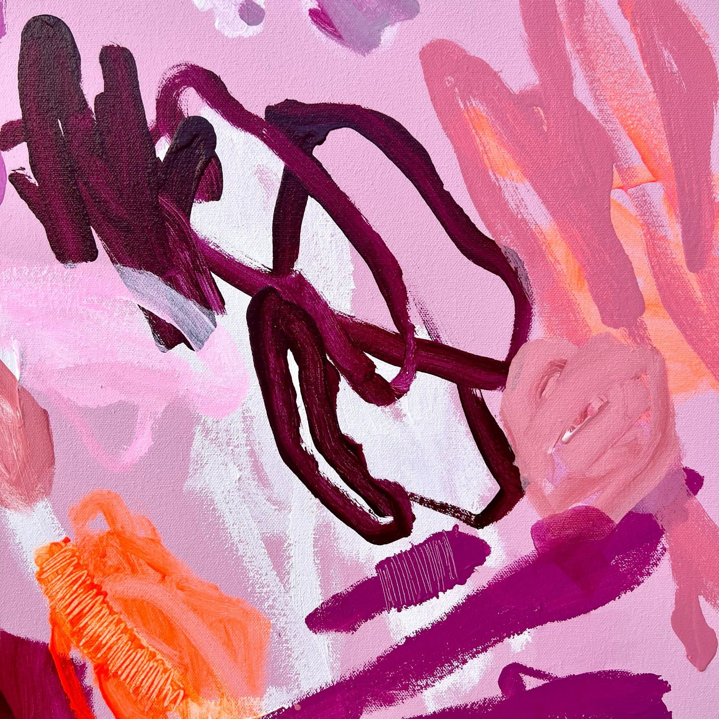 Australian abstract artist | pink peach painting | modern art | Perth artist