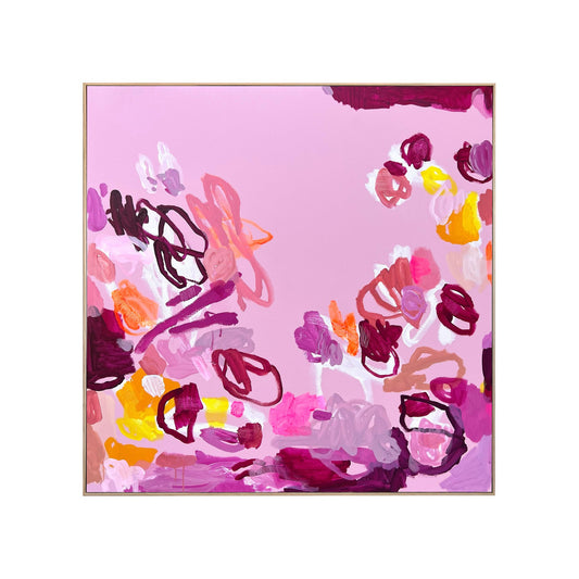 Australian abstract artist | pink peach painting | modern art | Perth artist