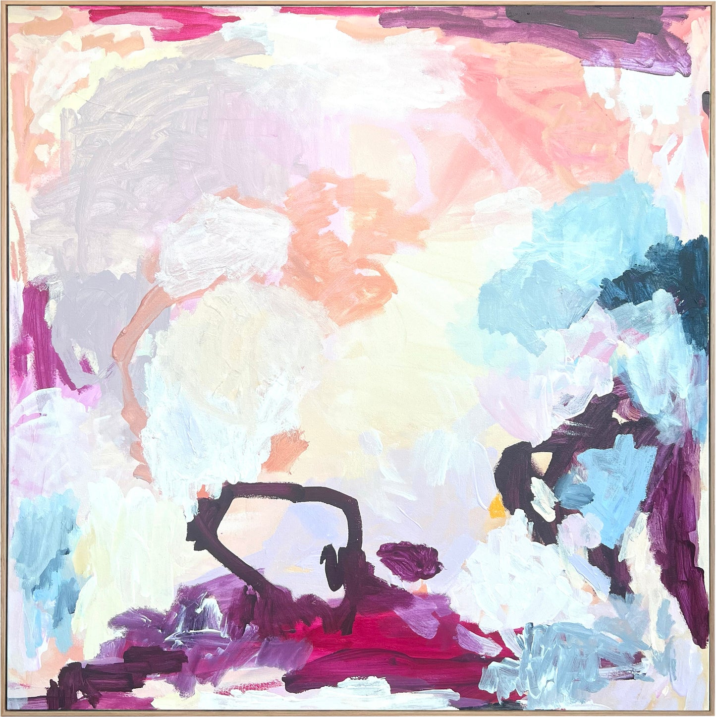 Australian abstract artist | pink peach painting | modern art | Perth artist