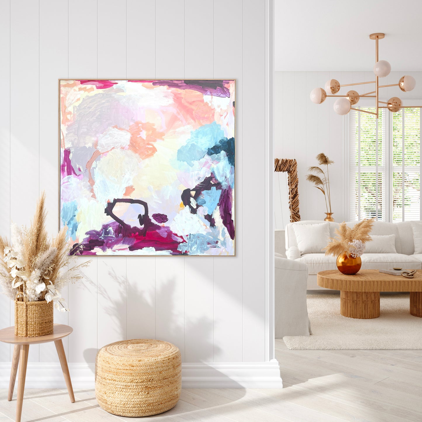 Australian abstract artist | pink peach painting | modern art | Perth artist