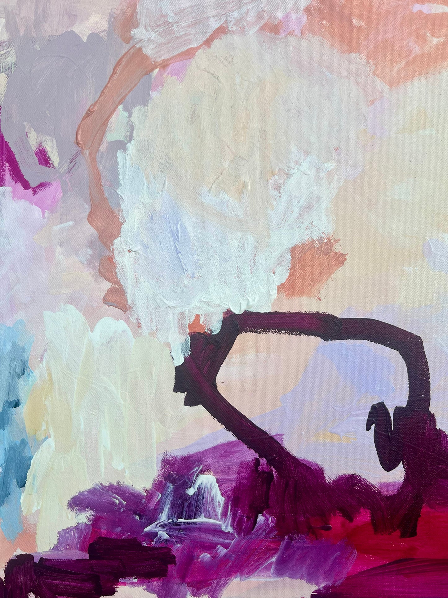 Australian abstract artist | pink peach painting | modern art | Perth artist