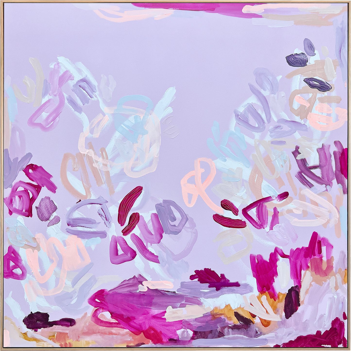 Australian abstract artist | large pink painting | modern art | Perth artist