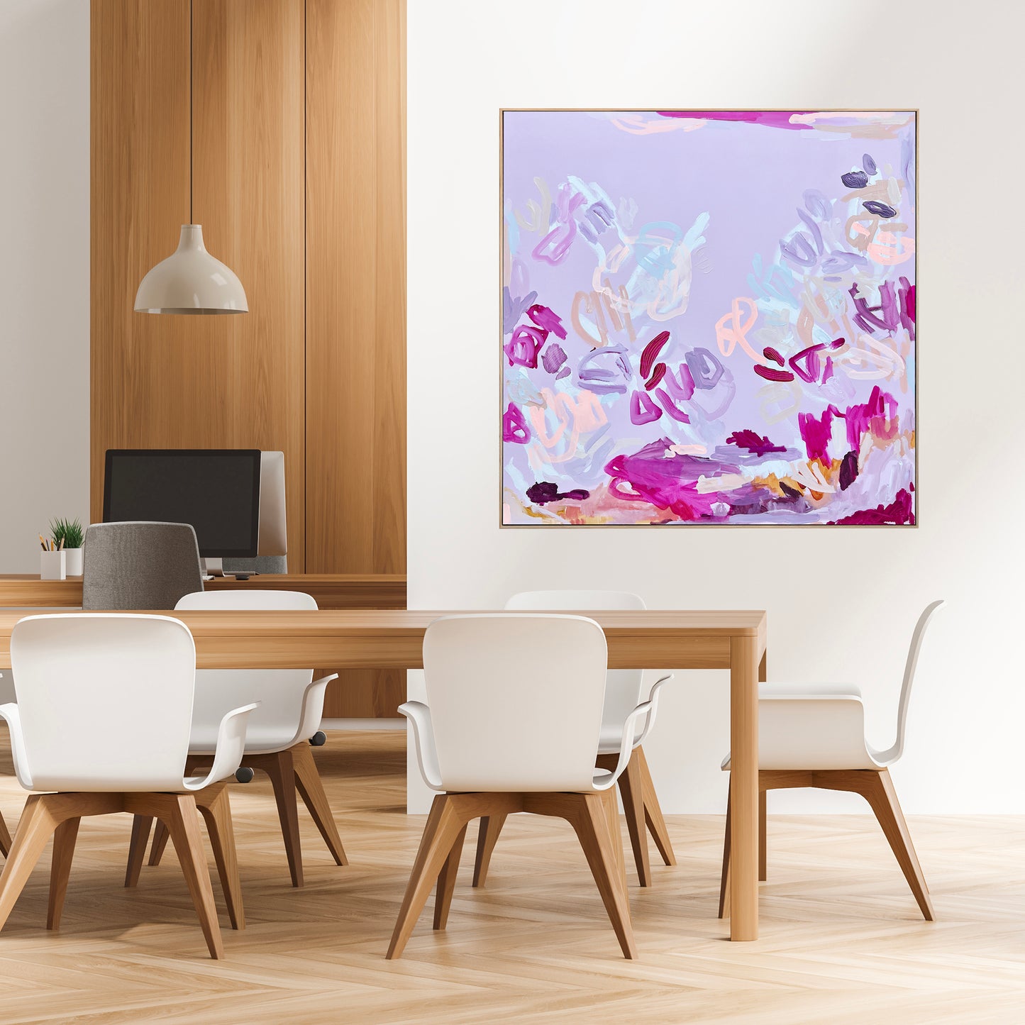 Australian abstract artist | large pink painting | modern art | Perth artist