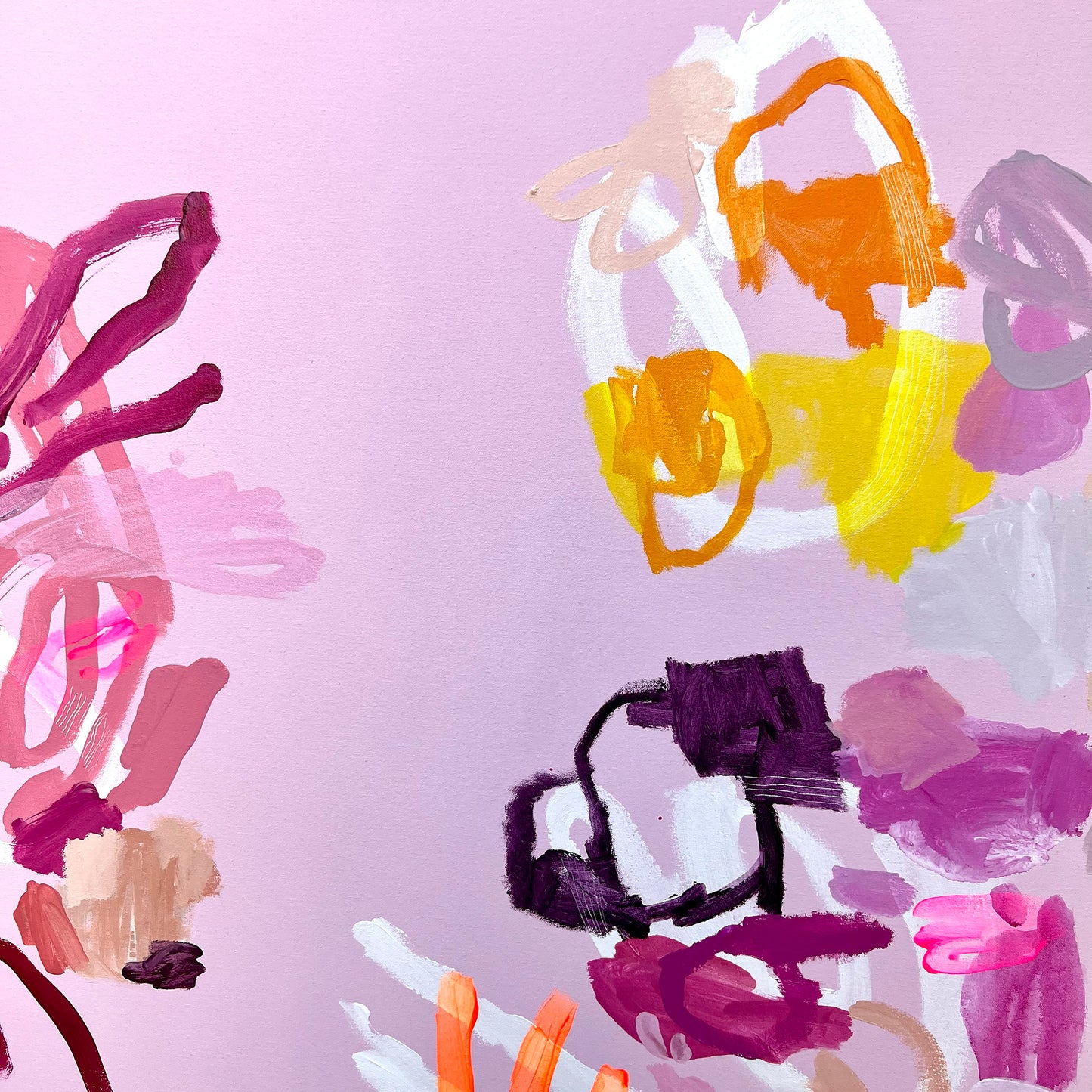 Australian abstract artist | large pink painting | modern art | Perth artist