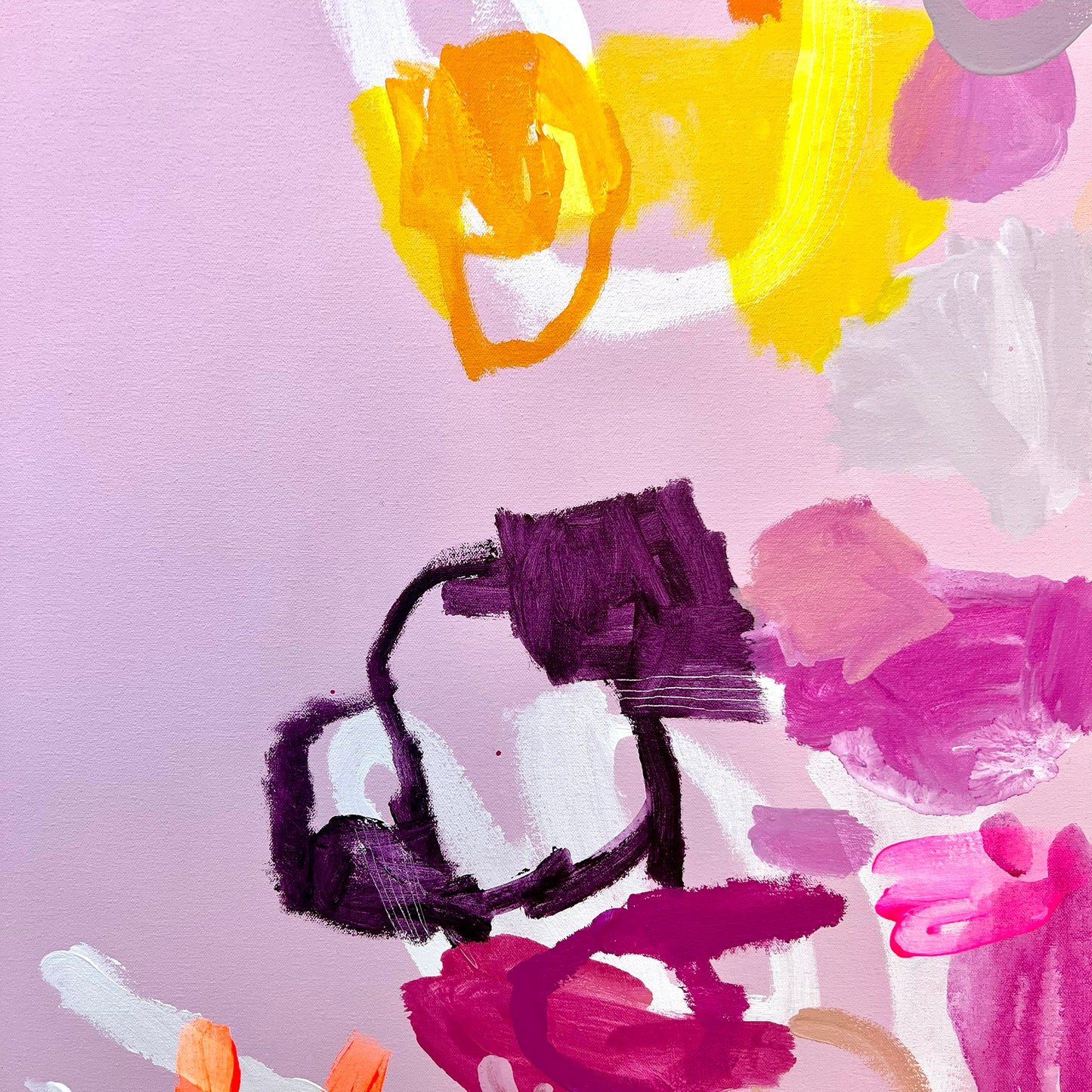 Australian abstract artist | large pink painting | modern art | Perth artist