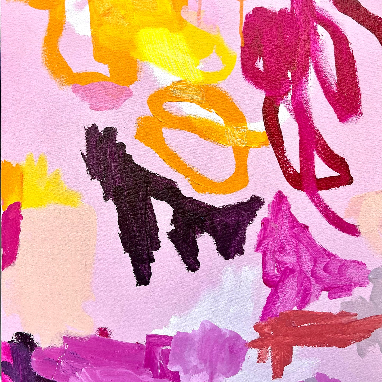 Australian abstract artist | large pink painting | modern art | Perth artist