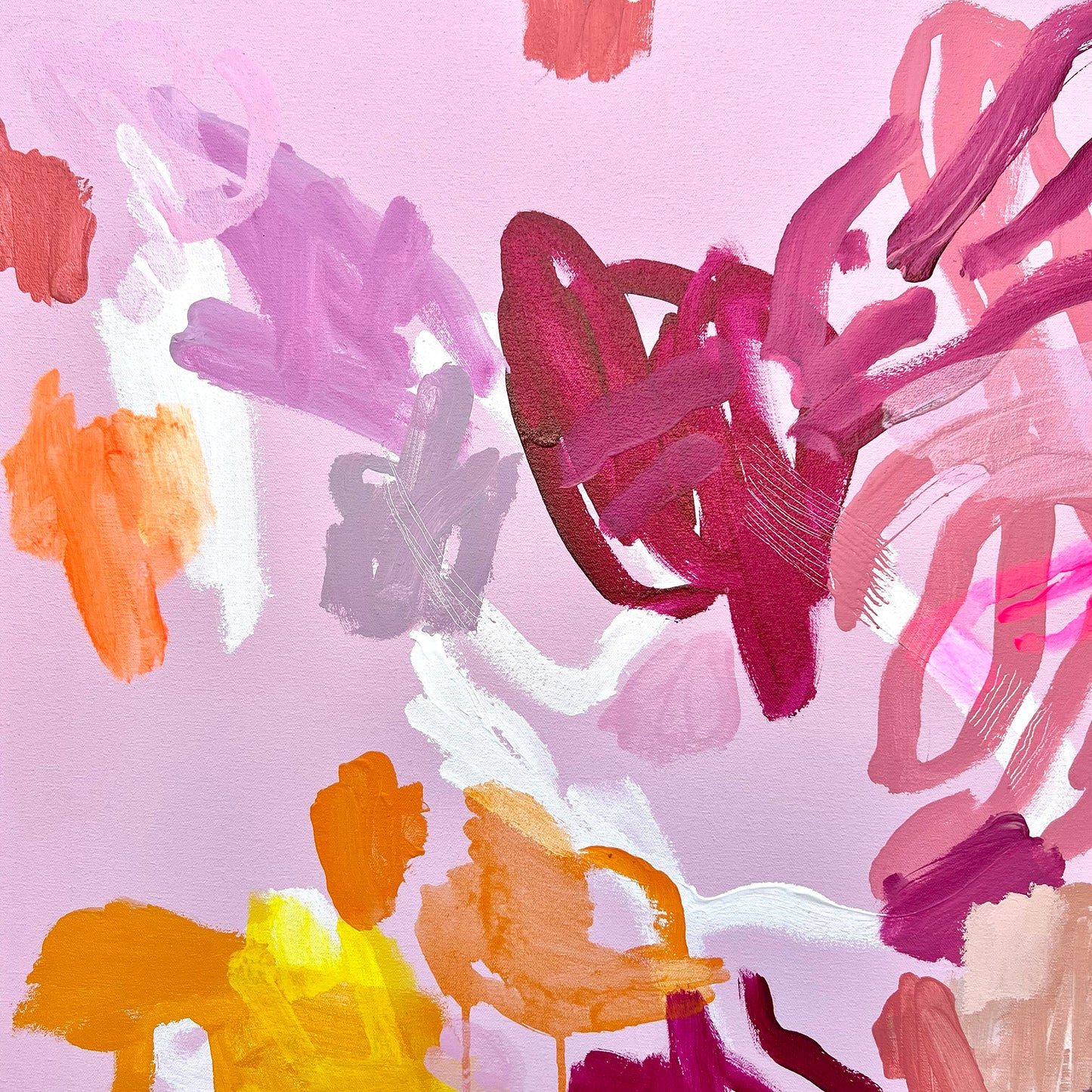 Australian abstract artist | large pink painting | modern art | Perth artist