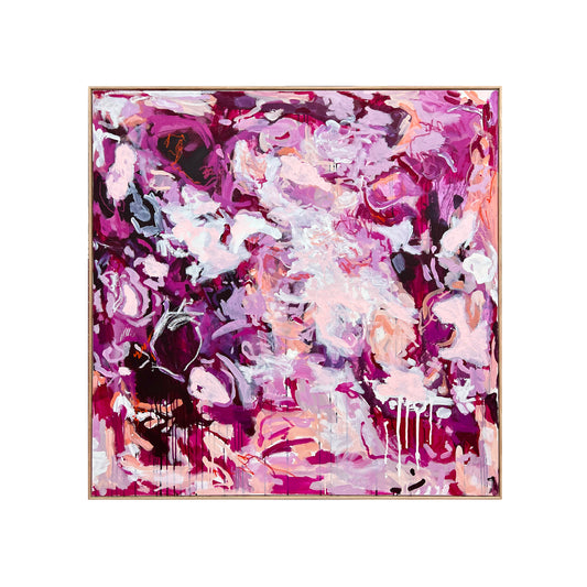 Australian abstract artist | large pink painting | modern art | Perth artist