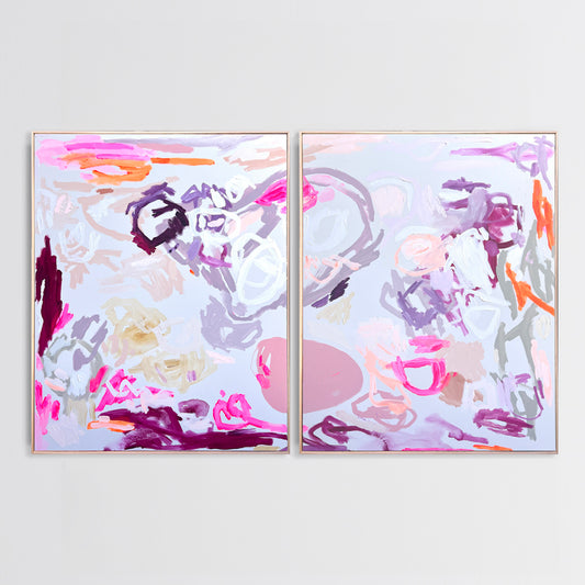 Australian abstract artist | large pink painting | modern art | Perth artist