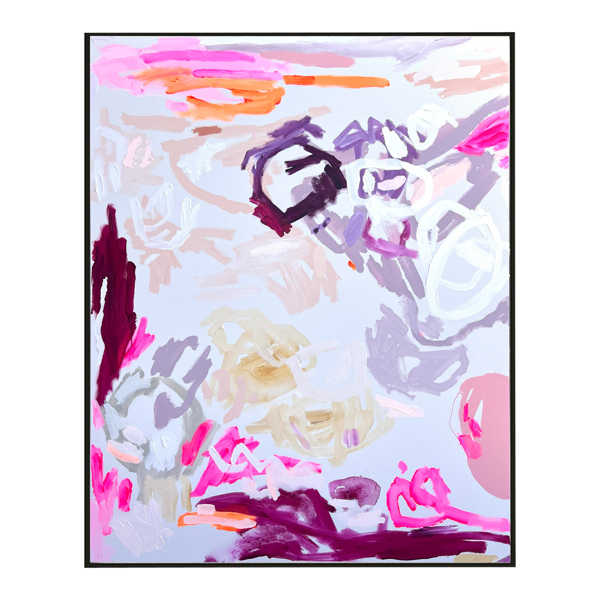 Australian abstract artist | large pink painting | modern art | Perth artist