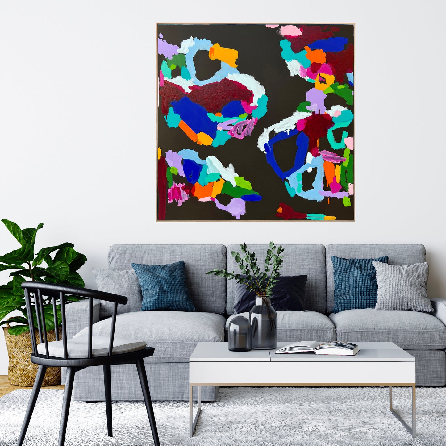 Australian abstract artist | black painting | modern art | Perth artist