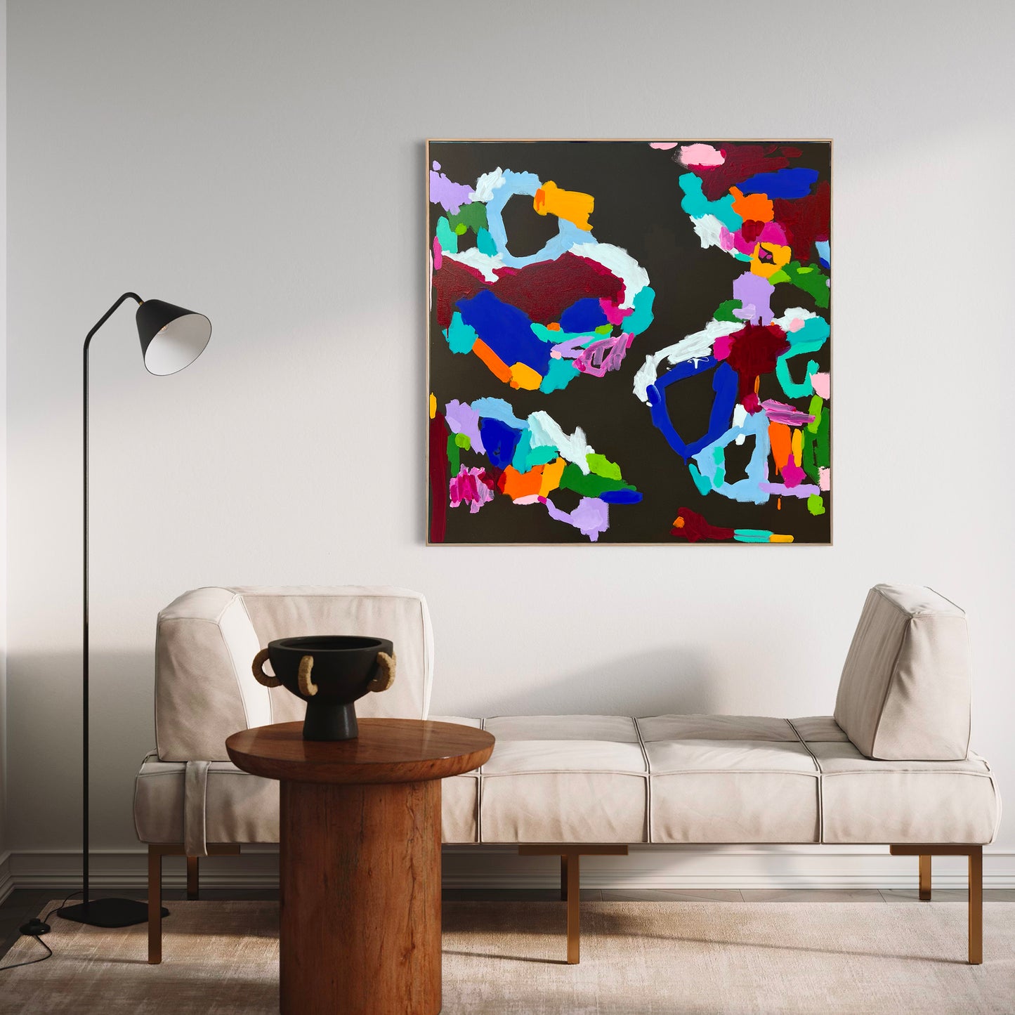 Australian abstract artist | black painting | modern art | Perth artist