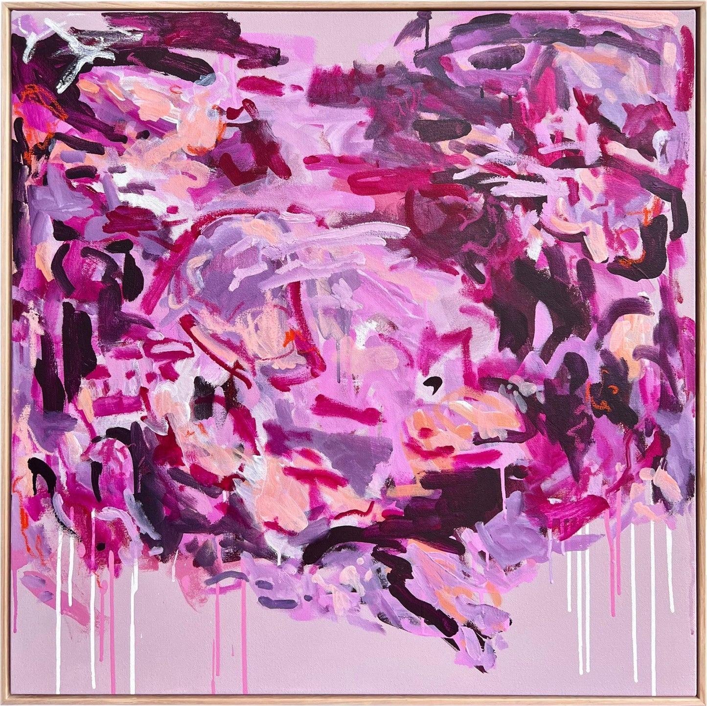 Australian abstract artist | pink peach painting | modern art | Perth artist