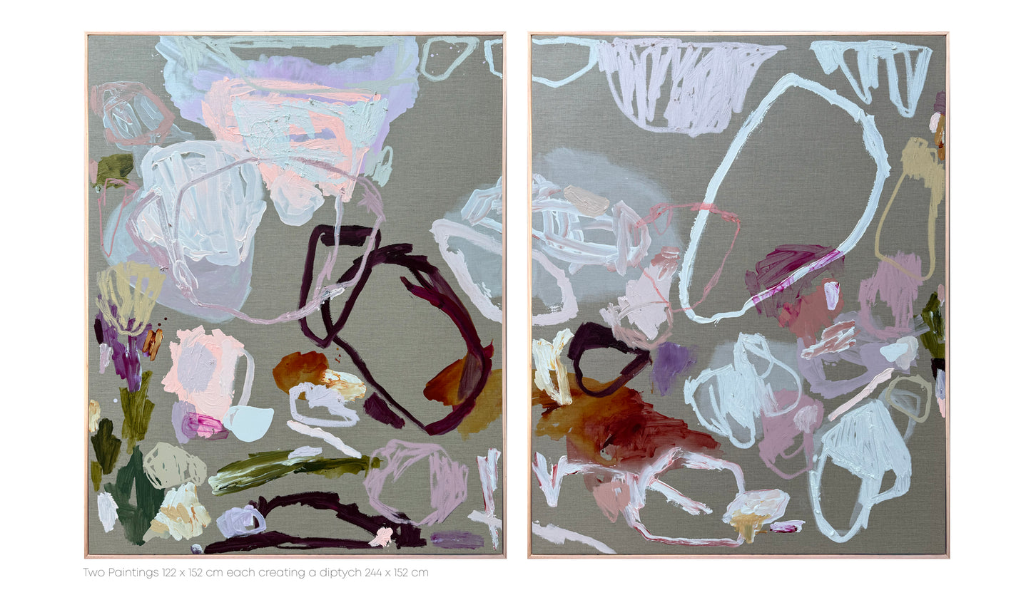 Australian abstract artist | large colourful painting | modern art | Perth artist