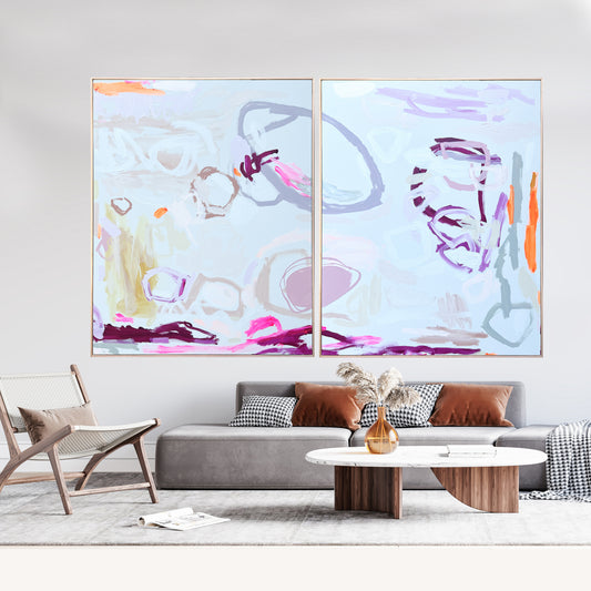 Australian abstract artist | large pink painting | modern art | Perth artist
