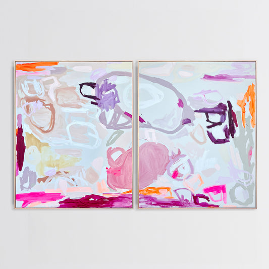 Australian abstract artist | large pink painting | modern art | Perth artist