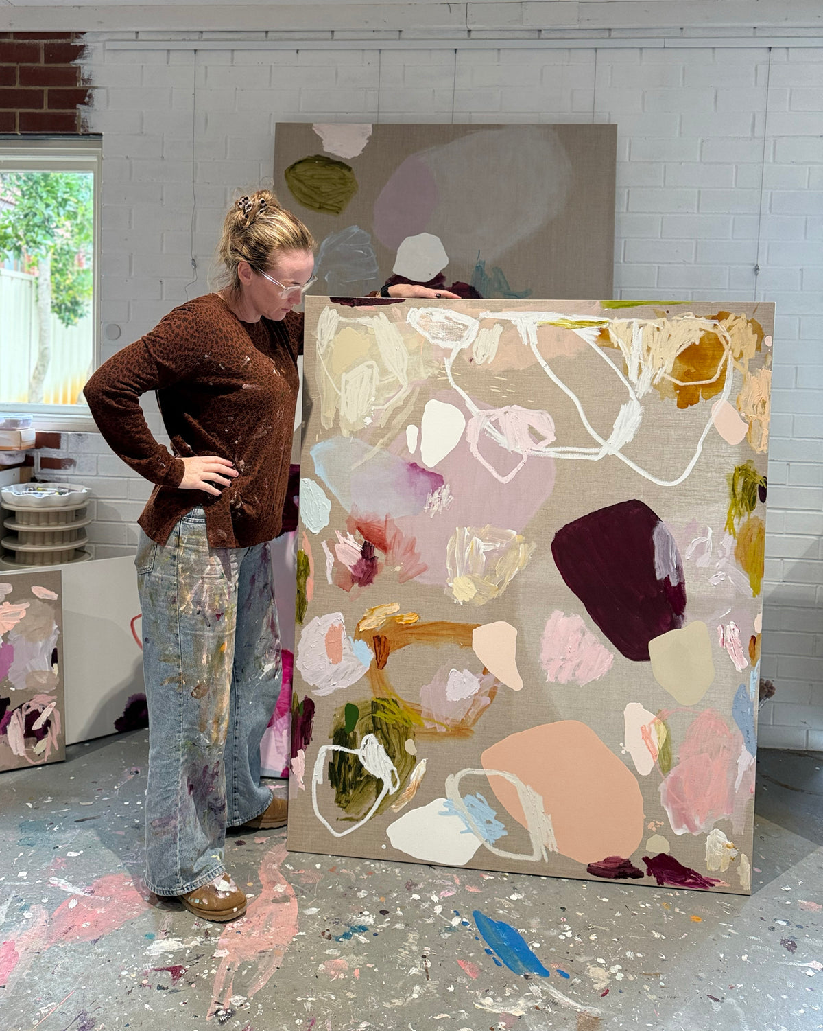 Australian abstract artist | large colourful painting | modern art | Perth artist