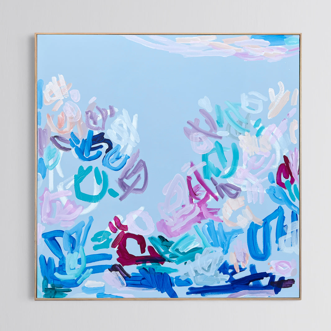 Australian abstract artist | large blue painting | modern art | Perth artist