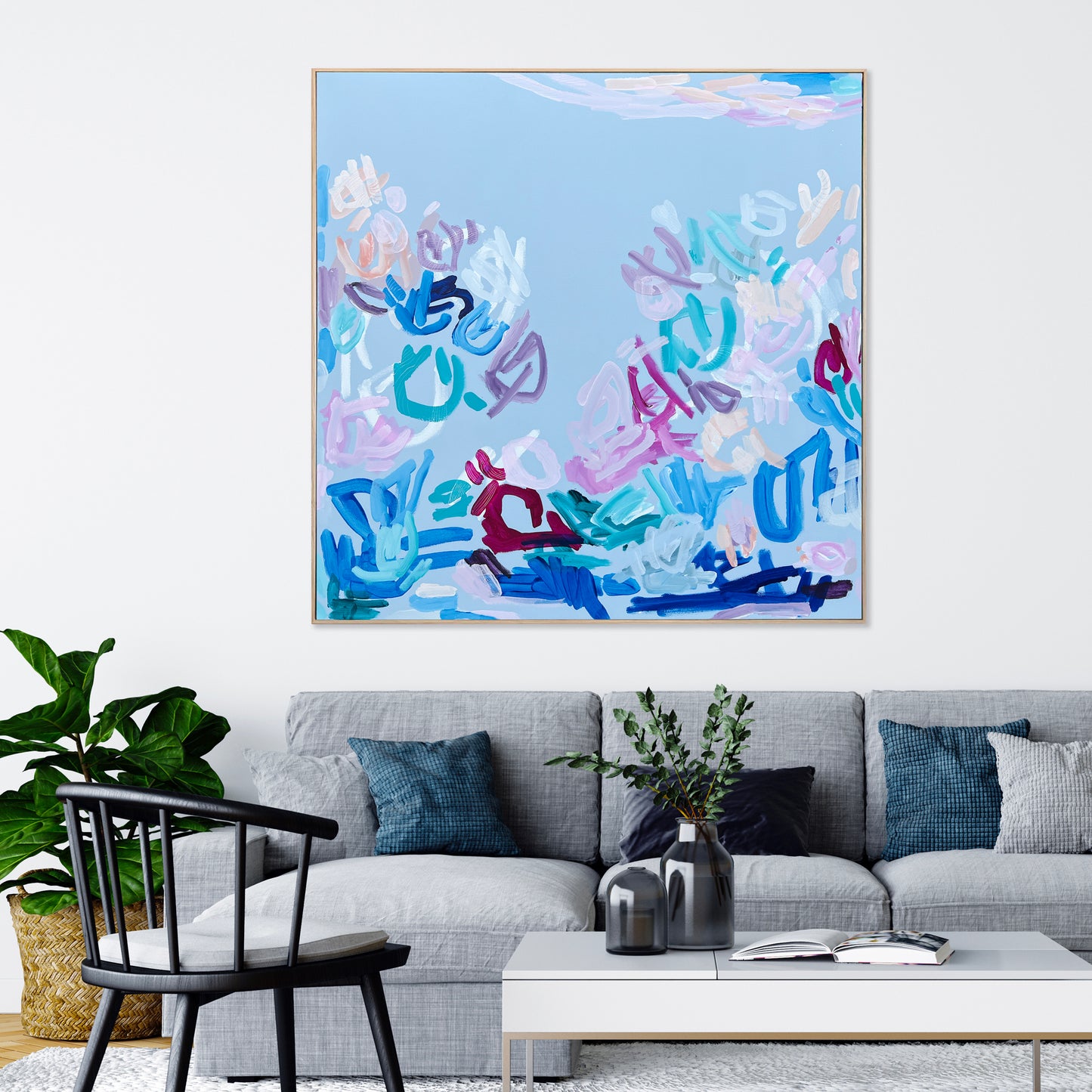 Australian abstract artist | large blue painting | modern art | Perth artist