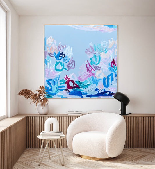 Australian abstract artist | large blue painting | modern art | Perth artist