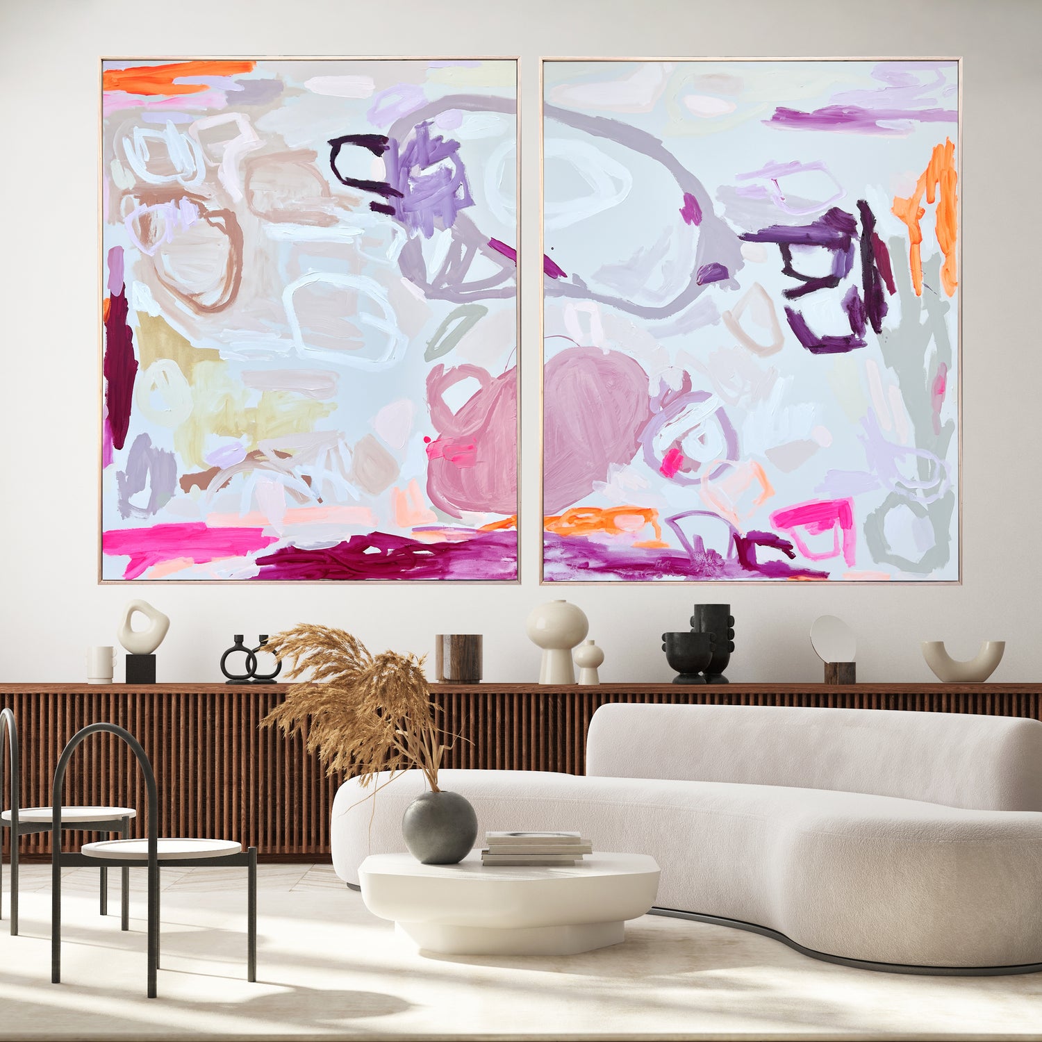 Australian abstract artist | large pink painting | modern art | Perth artist