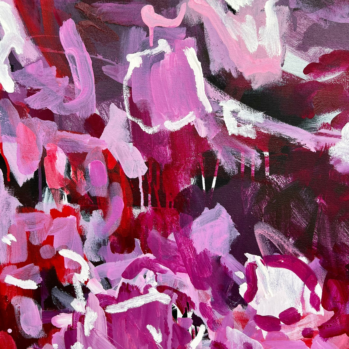 Australian abstract artist | large pink painting | modern art | Perth artist