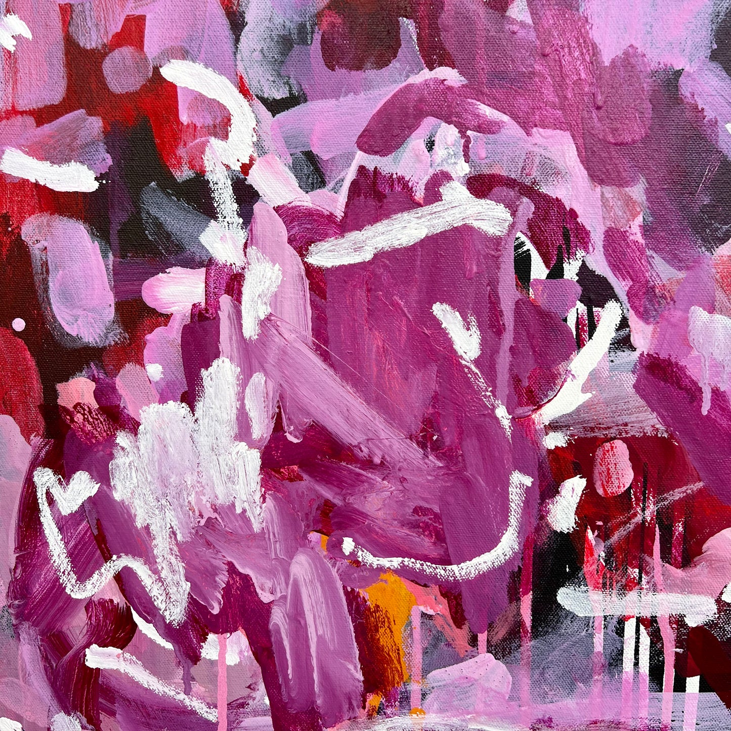 Australian abstract artist | large pink painting | modern art | Perth artist