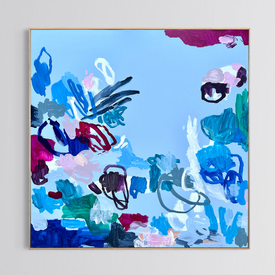 Australian abstract artist | large blue painting | modern art | Perth artist