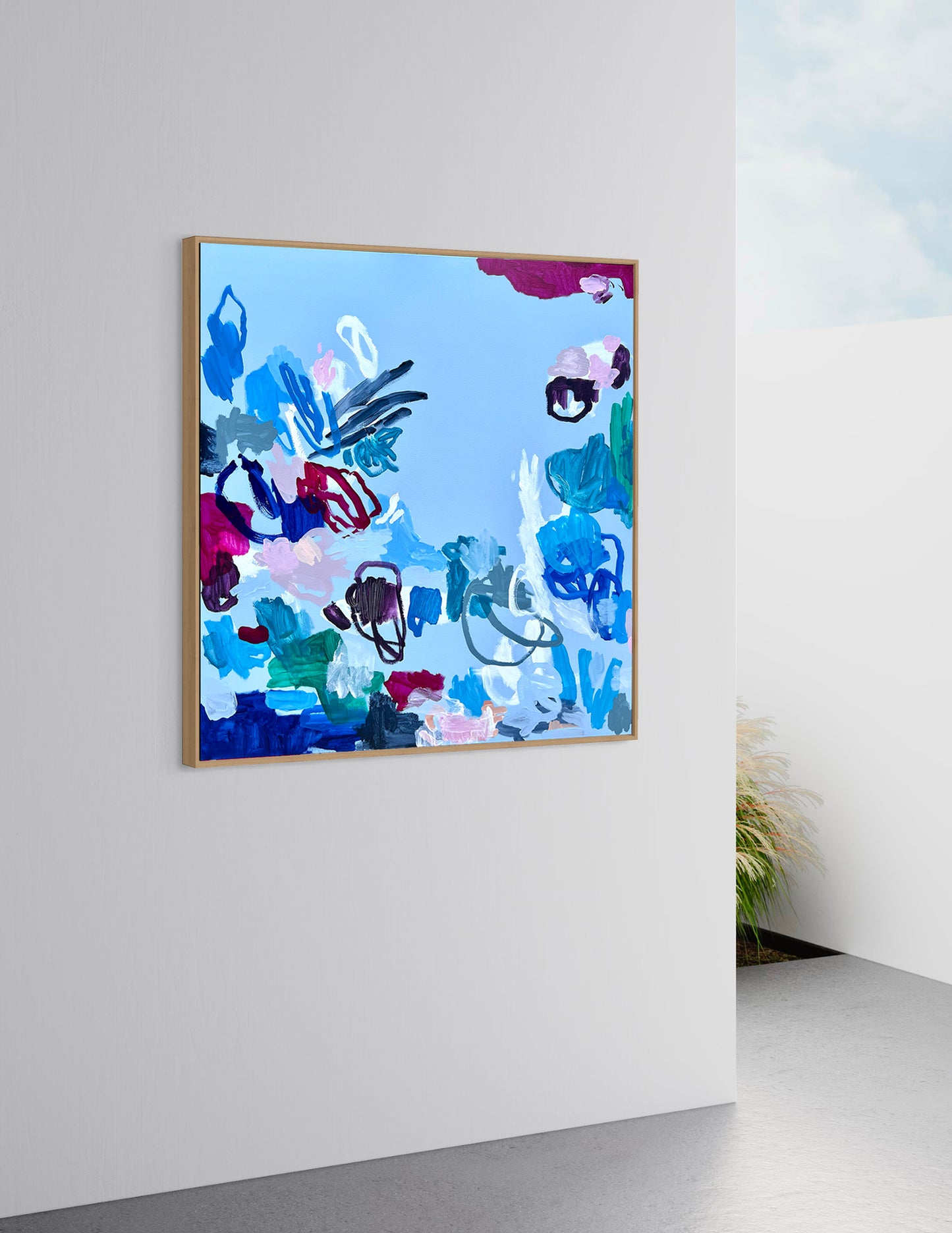 Australian abstract artist | large blue painting | modern art | Perth artist