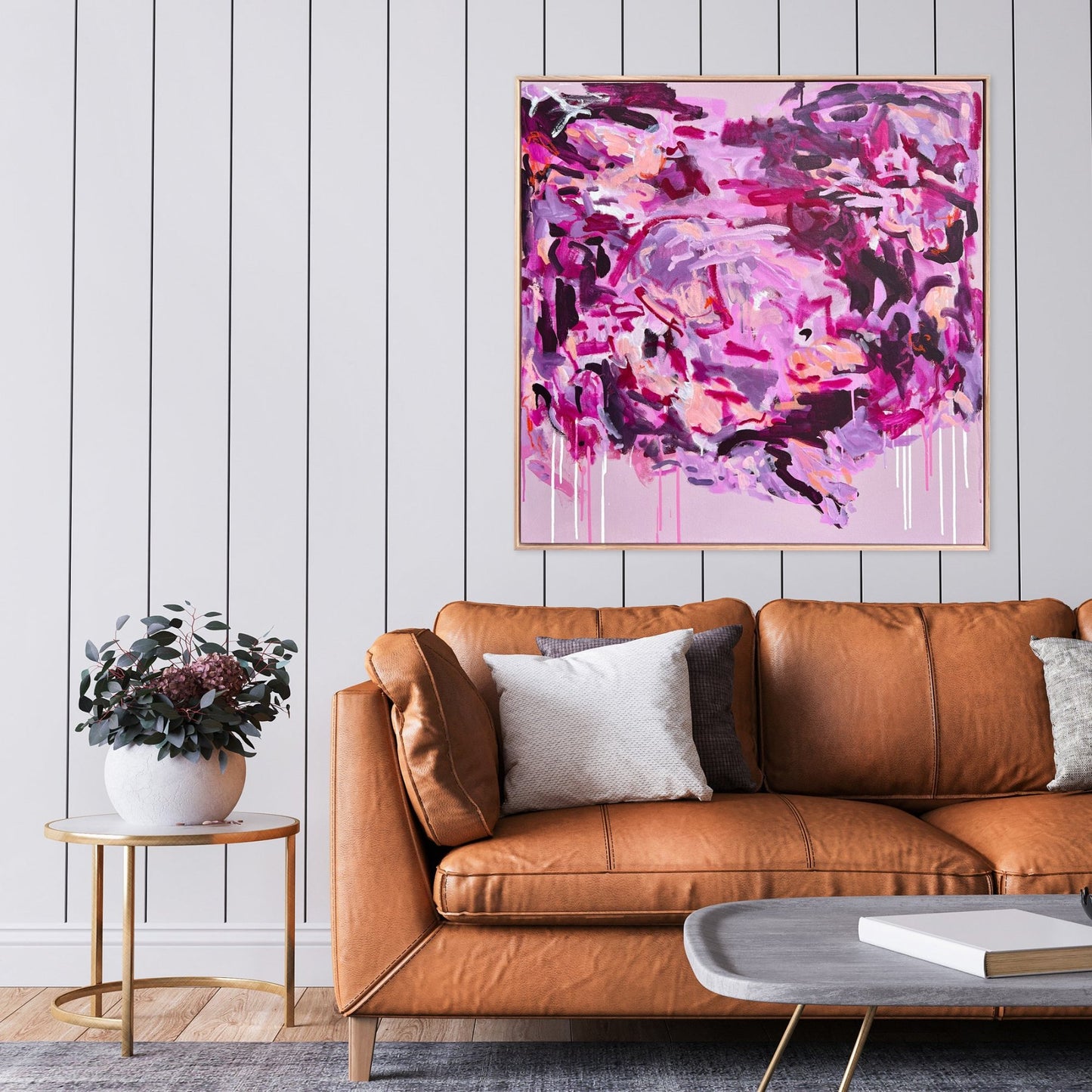 Australian abstract artist | pink peach painting | modern art | Perth artist
