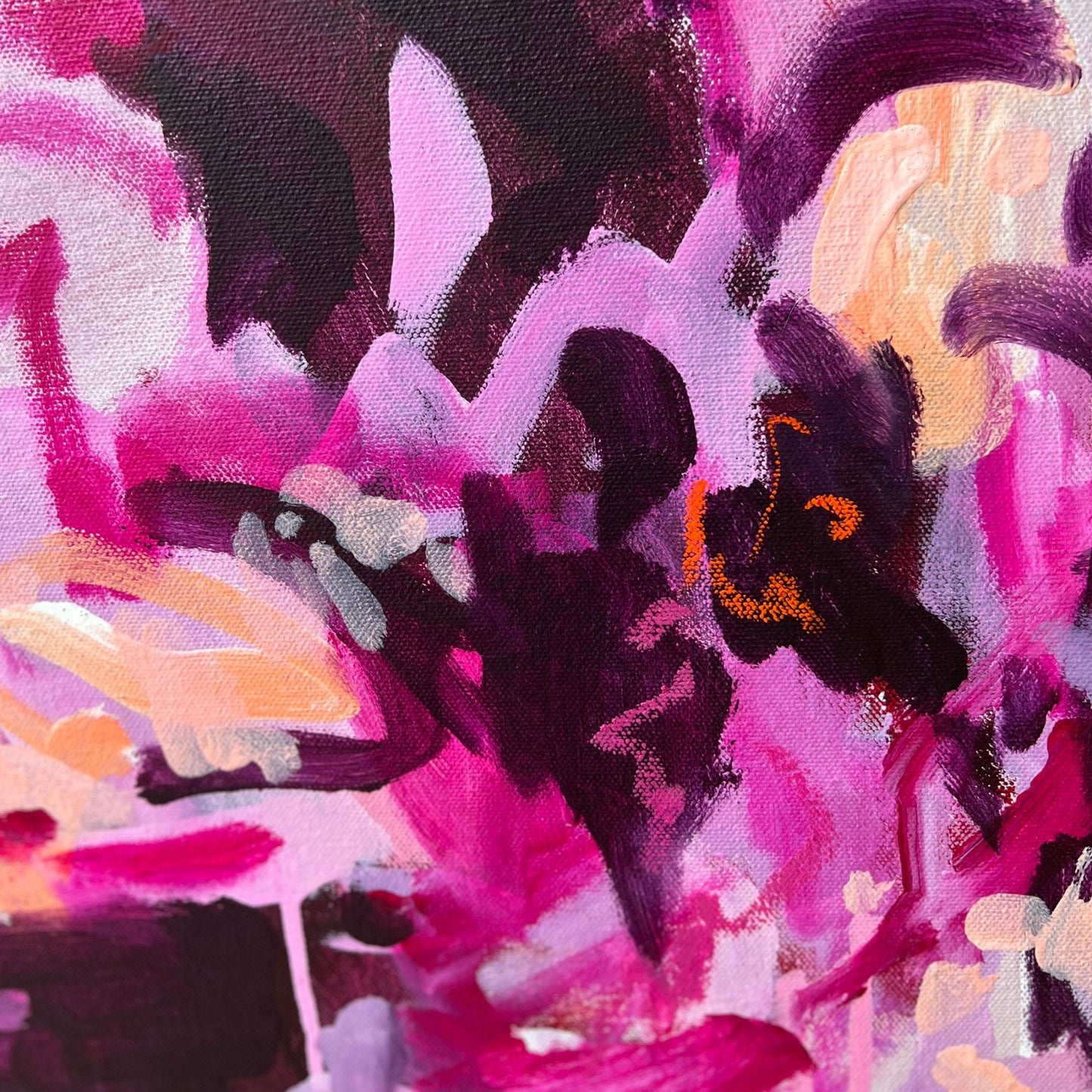 Australian abstract artist | pink peach painting | modern art | Perth artist