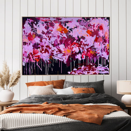 Australian abstract artist | large pink painting | modern art | Perth artist