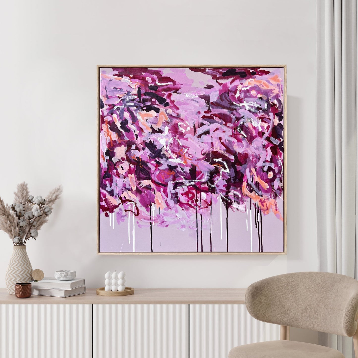 Australian abstract artist | pink painting | modern art | Perth artist